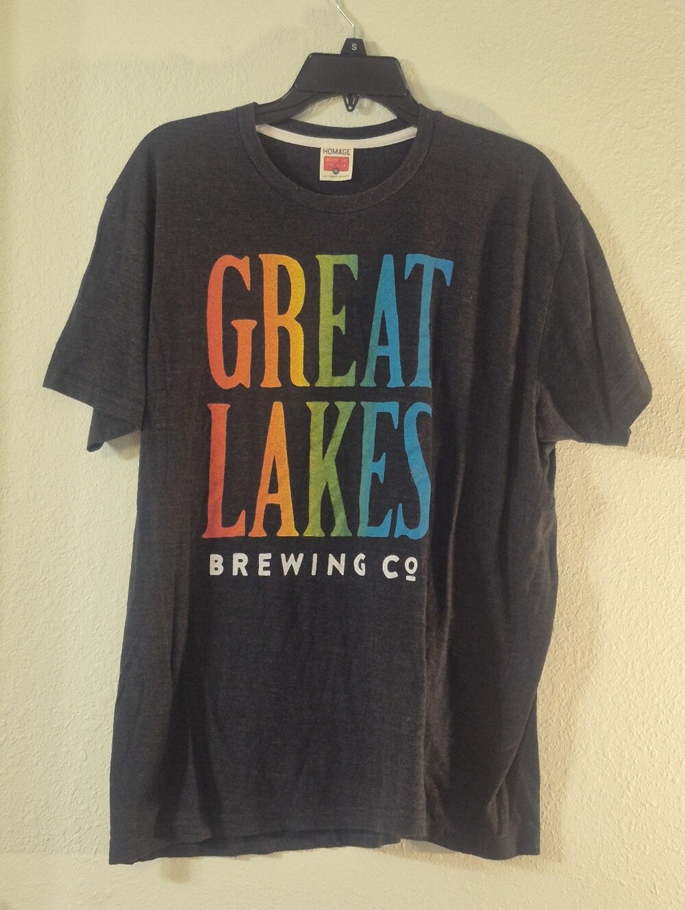 HOMAGE Black T-Shirt with Multicolor "Great Lakes" Print